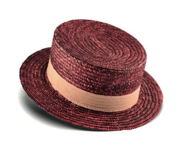 Red straw hat